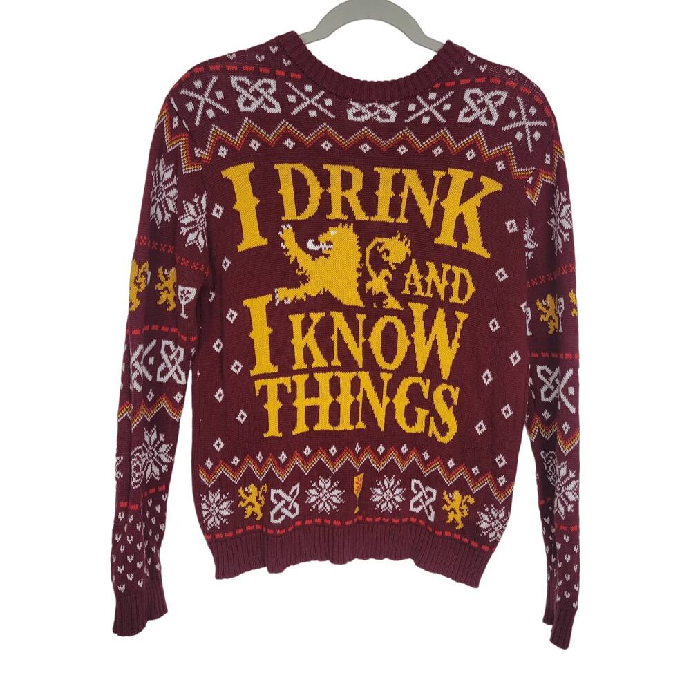 Game Of Thrones I Drink And I Know Things Knit Sw… - image 1